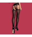 Sexy collant reggicalze Obsessive Garter stockings S206 a rete nero