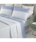 Completo letto 100% cotone Irge Ginevra fantasia Albachiara azzurro