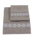 Vingi set asciugamani viso + ospite cotone Grace tortora