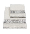 Vingi set asciugamani viso + ospite cotone Grace panna