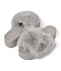 Pantofole donna con fascia di pelliccia soffice Preziosa 0075 grigio