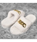 Pantofole con catena punta aperta donna bianco Preziosa 0077