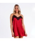 Baby doll Natale Capodanno intimo sexy raso rosso Admas