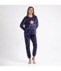Pigiama Donna in caldo pile coral con stelline Admas 60404