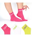 Calze donna logo scintillante cotone elasticizzato Fila F6789 3 paia 