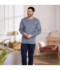 Pigiama uomo scollo serafino caldo cotone Irge IRI2394/CUI132