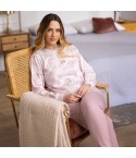 Pigiama Donna scollo serafino caldo cotone Irge IRI2427