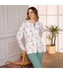 Pigiama donna maglia aperta caldo cotone Irge IRI2458