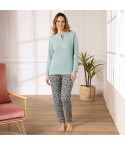 Pigiama donna con stampa leopardata in punto milano Irge PTD66