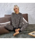Pigiama donna paisley in cotone garzato Jadea 5241