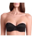Reggiseno fascia Lormar Pura imbottito con ferretto fronte nero modella