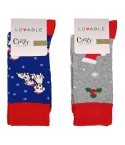 Coppia di calzini natalizi in caldo cotone Lovable L06JF