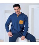 Pigiama uomo scollo a serafino caldo cotone Navigare 141908