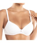 Reggiseno Sièlei 1456 push up senza ferretto cotone fronte bianco modella