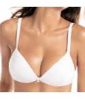 Reggiseno triangolo imbottito Sièlei 1458 senza ferretto fronte bianco modella
