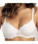 Reggiseno Sièlei 1942 imbottito con ferretto coppa C fronte bianco modella