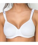 Reggiseno Sièlei 2546 senza ferretto microfibra spalline imbottite fronte bianco modella