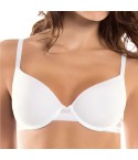 Reggiseno Sièlei 2506 con ferretto imbottito retro taglio laser fronte bianco modella