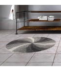 Tappeto arredo bagno disegno a raggiera tondo  antiscivolo Kaleido Zambaiti 