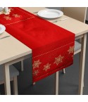 Runner tessuto jacquard neve brillantinata Zambaiti