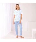 Pigiama donna con fiori 100% cotone Irge IRL2262