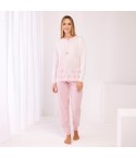 Pigiama Donna in 100% Cotone con Bottoni a Fiorellino Irge IRL2279
