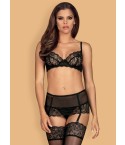 Sexy set reggiseno reggicalze perizoma Obsessive Contica set in pizzo