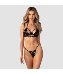 Coordinato effetto latex reggiseno + perizoma Obsessive keira lise