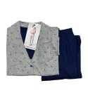 Pigiama donna aperto Lovable L0D6N cotone grigio