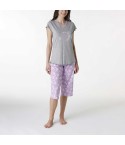 Pigiama donna estivo fantasia floreale pantalone a pinocchietto Lovable L0DSN