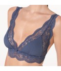 Bralette a triangolo senza ferretto in microfibra e pizzo Lovable L0EWR