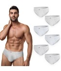 Slip uomo cotone fantasia fondo bianco Laila 6 paia