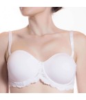 Reggiseno fascia con ferretto Lepel Segreto 267 coppa D bianco avanti