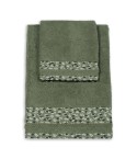 Vingi set asciugamani viso + ospite cotone Liriana verde