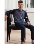 Pigiama da bambino Lotto lp007 in cotone estivo jeans