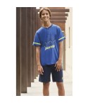 Pigiama ragazzo Lotto LP8025 corto cotone bluette