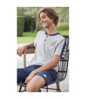 Pigiama ragazzo Lotto LP8029 corto cotone grigio melange