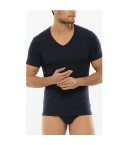 Maglia uomo mezza manica Lovable LVB scollo a V stretch L05XW blu