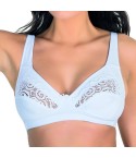 Reggiseno senza ferretto aris lucia microfibra e pizzo coppa C