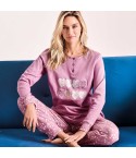 Pigiama donna cuoricini caldo cotone Infiore LVM652820