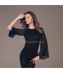 Maglia da donna Jadea 4716 manica lunga ampia trasparente in viscosa e chiffon 