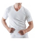 Maglia intima Rossoporpora 9040 uomo caldo cotone a V bianco modella zoom