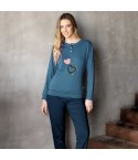 Pigiama donna cuoricini caldo cotone Irge MII2414