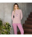 Pigiama donna con tigrotto caldo cotone Irge MII2419