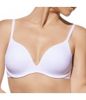 Reggiseno senza ferretto imbottito Selene mila in microfibra fronte bianco modella