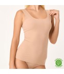 Canotta donna spalla larga Golden Lady O108 cotone organico taglio vivo