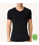 T-shirt uomo mezza manica scollo V cotone organico Golden Lady