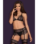 Sexy set reggiseno reggicalze perizoma Obsessive Chiccanta set nero