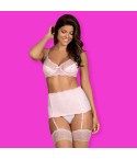 Sexy set reggiseno + reggicalze + perizoma Obsessive Girlly rosa
