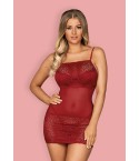 obsessive lividia chemise e thong rosso fronte